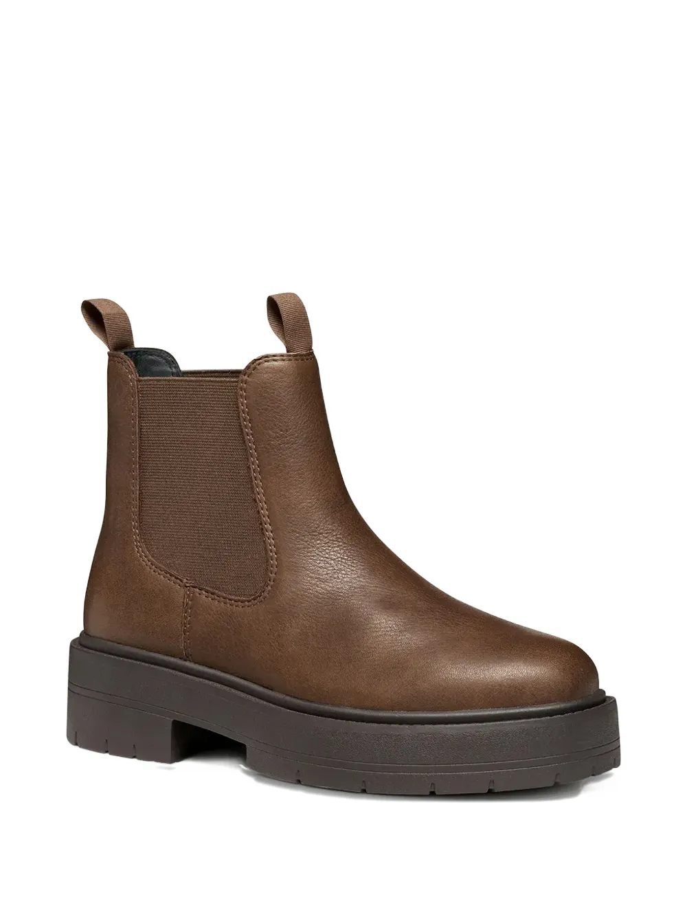 Geox Pull-tab Platform Ankle Boots In Brown