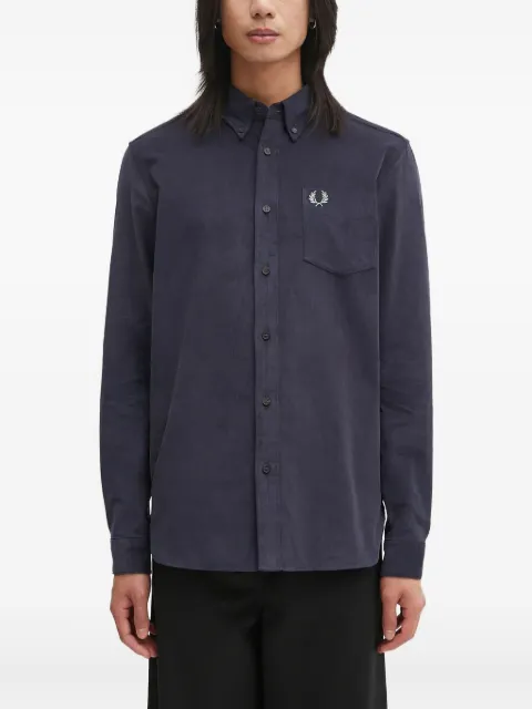 Fred Perry Ribfluwelen overhemd met geborduurd logo