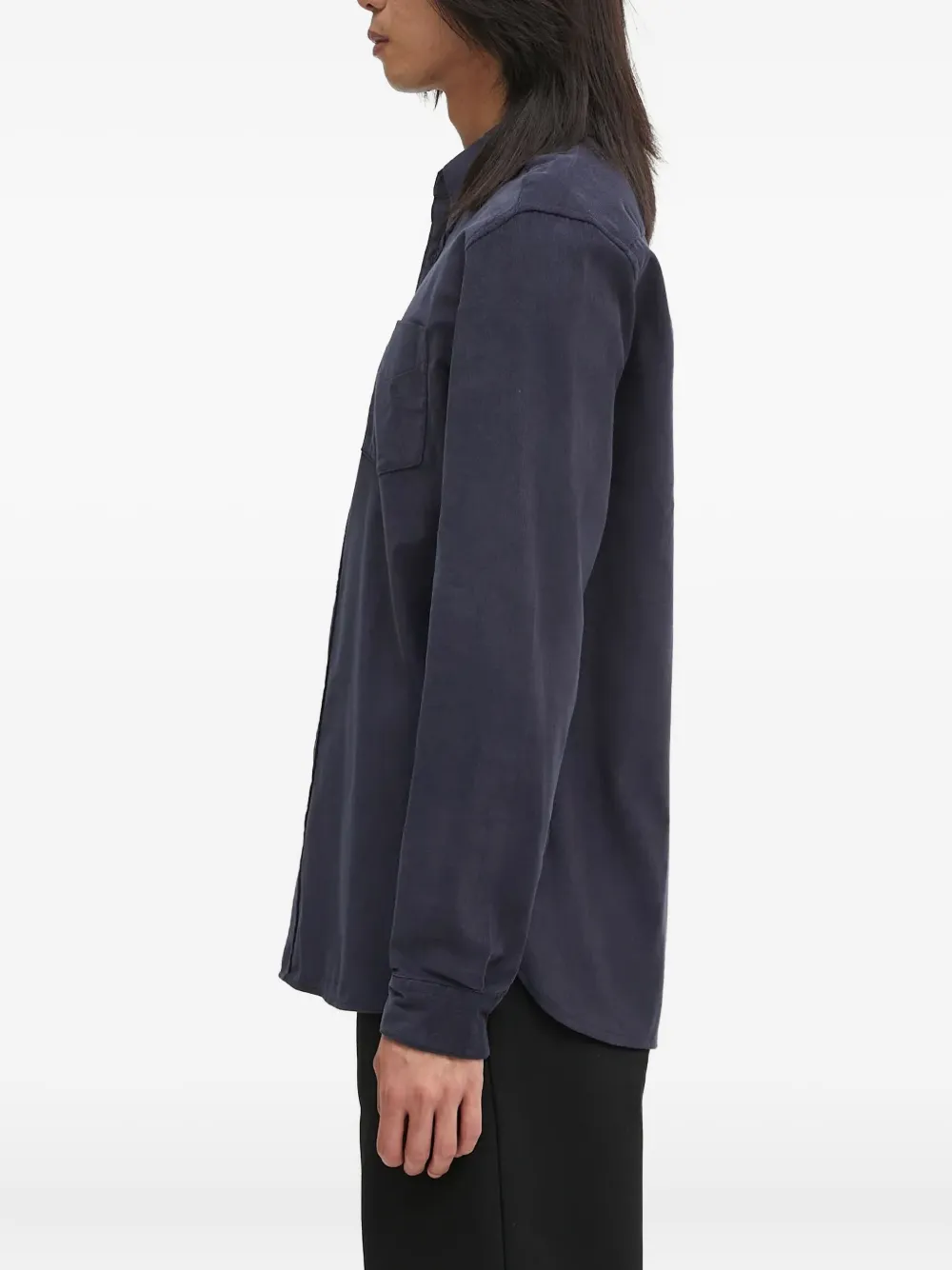 Fred Perry Ribfluwelen overhemd met geborduurd logo - Blauw