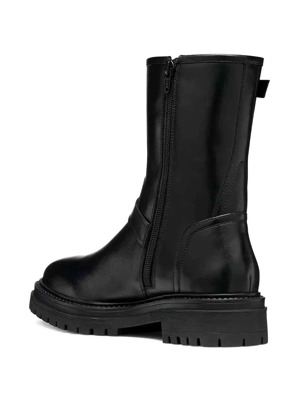Geox 45mm Iridea buckled biker boots Zwart