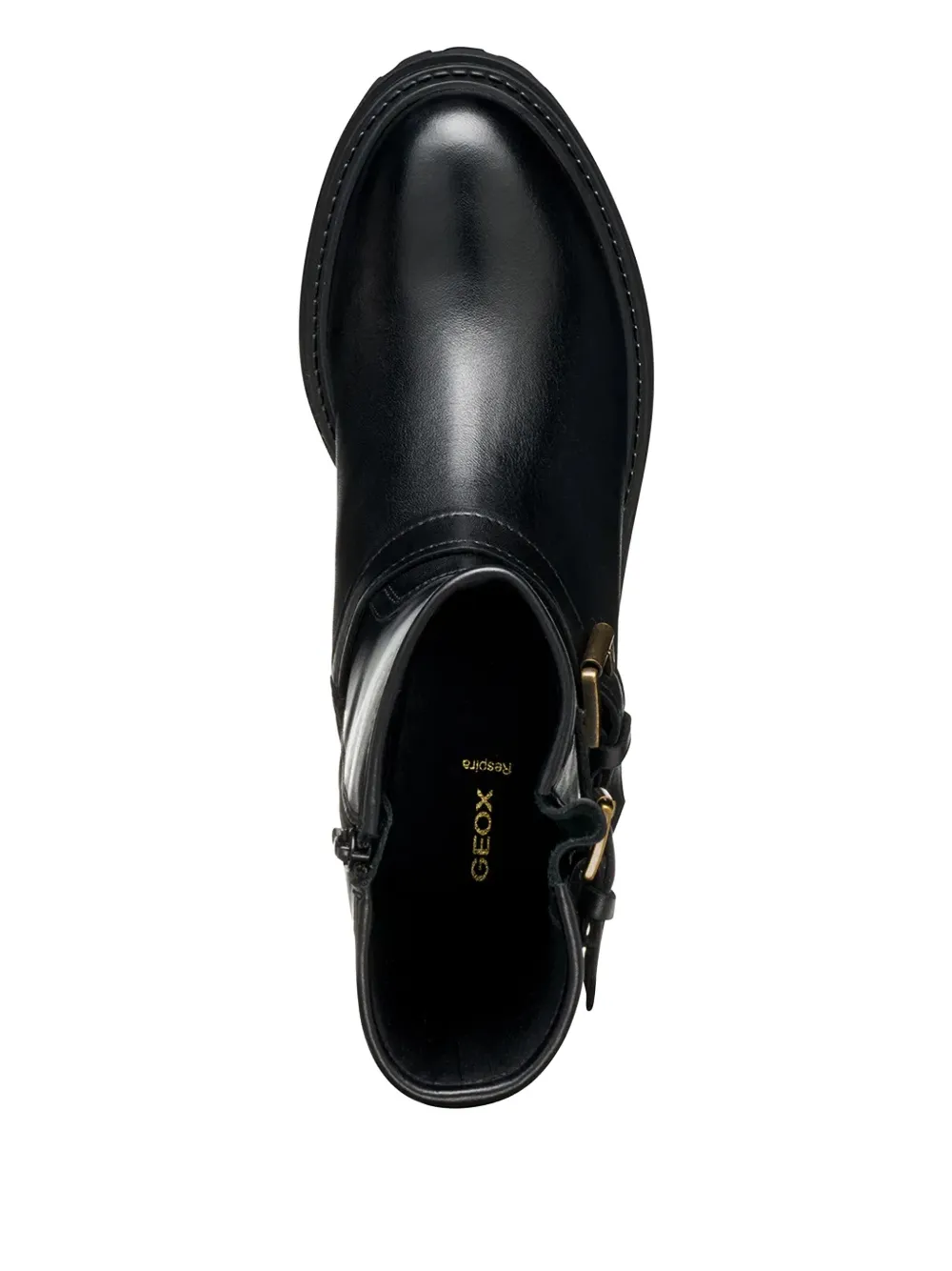 Geox 45mm Iridea buckled biker boots Zwart