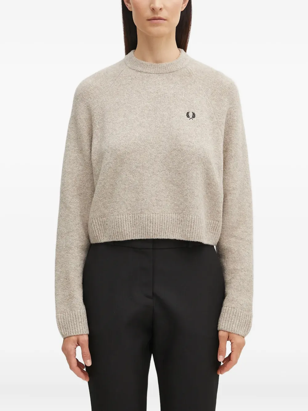 Fred Perry Logo-embroidered Sweater In Gray