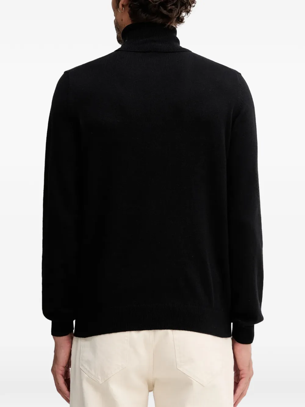 Geox Logo-palque Roll-neck Sweater In Black
