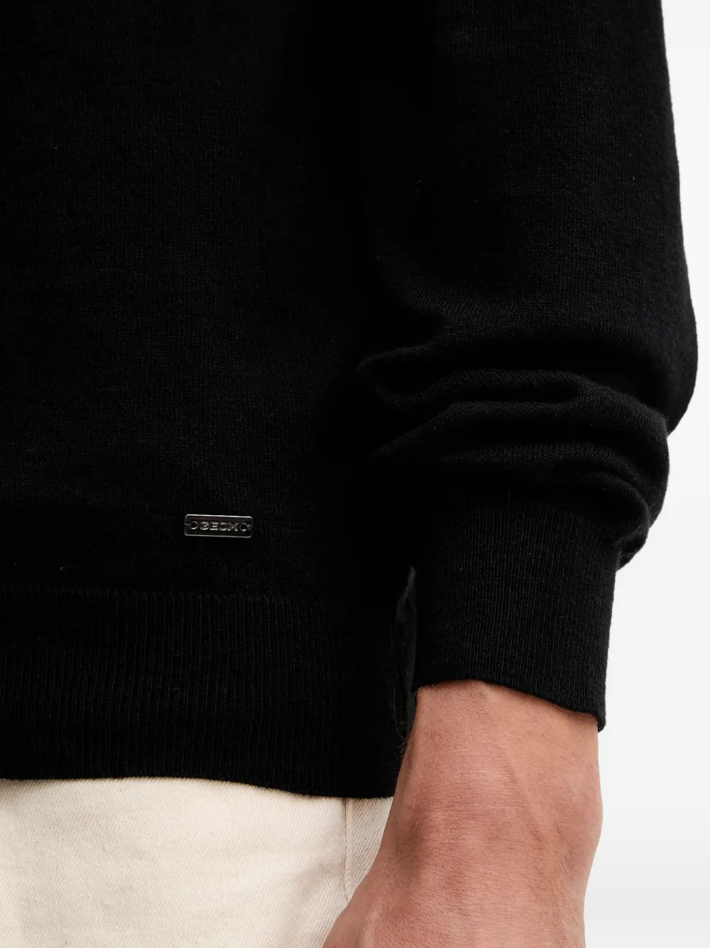 Geox Logo-palque Roll-neck Sweater In Black