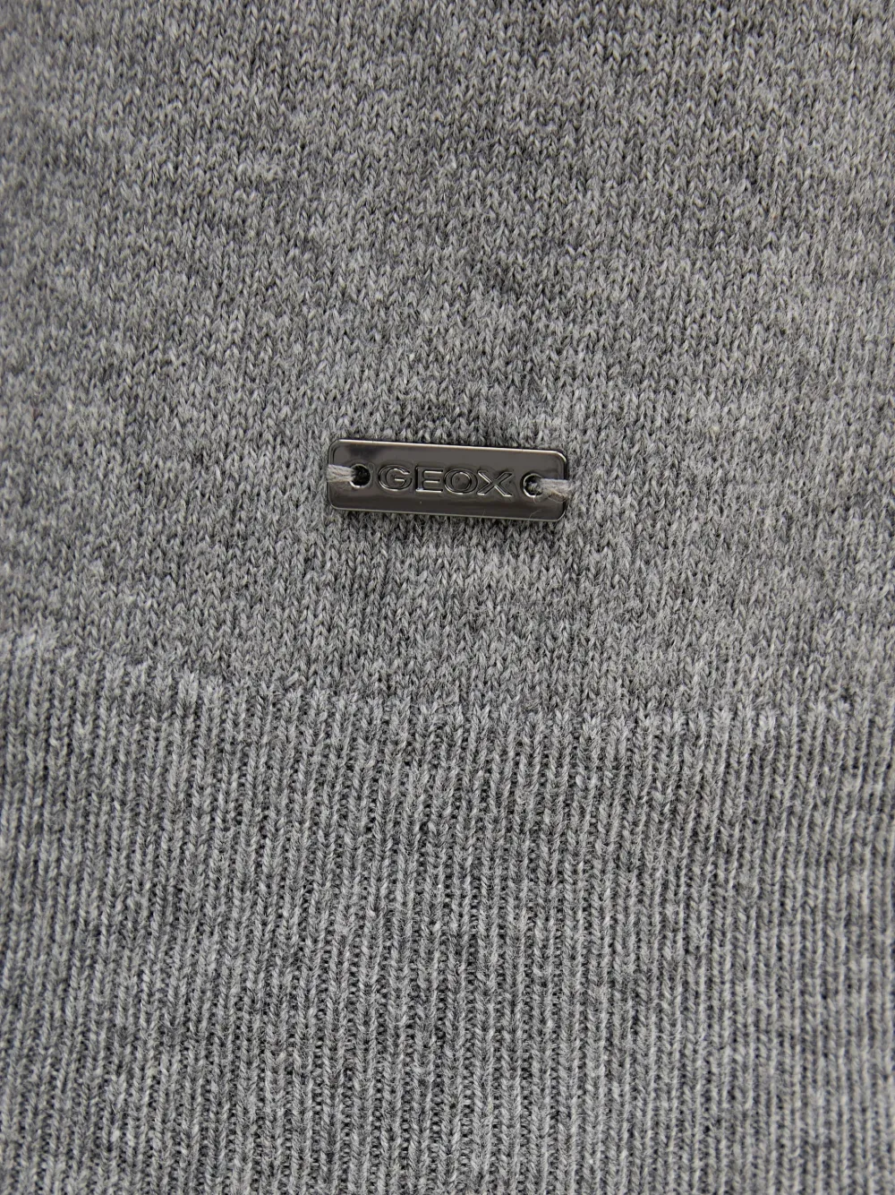 Geox Roll-neck Logo-plaque Sweater In Gray