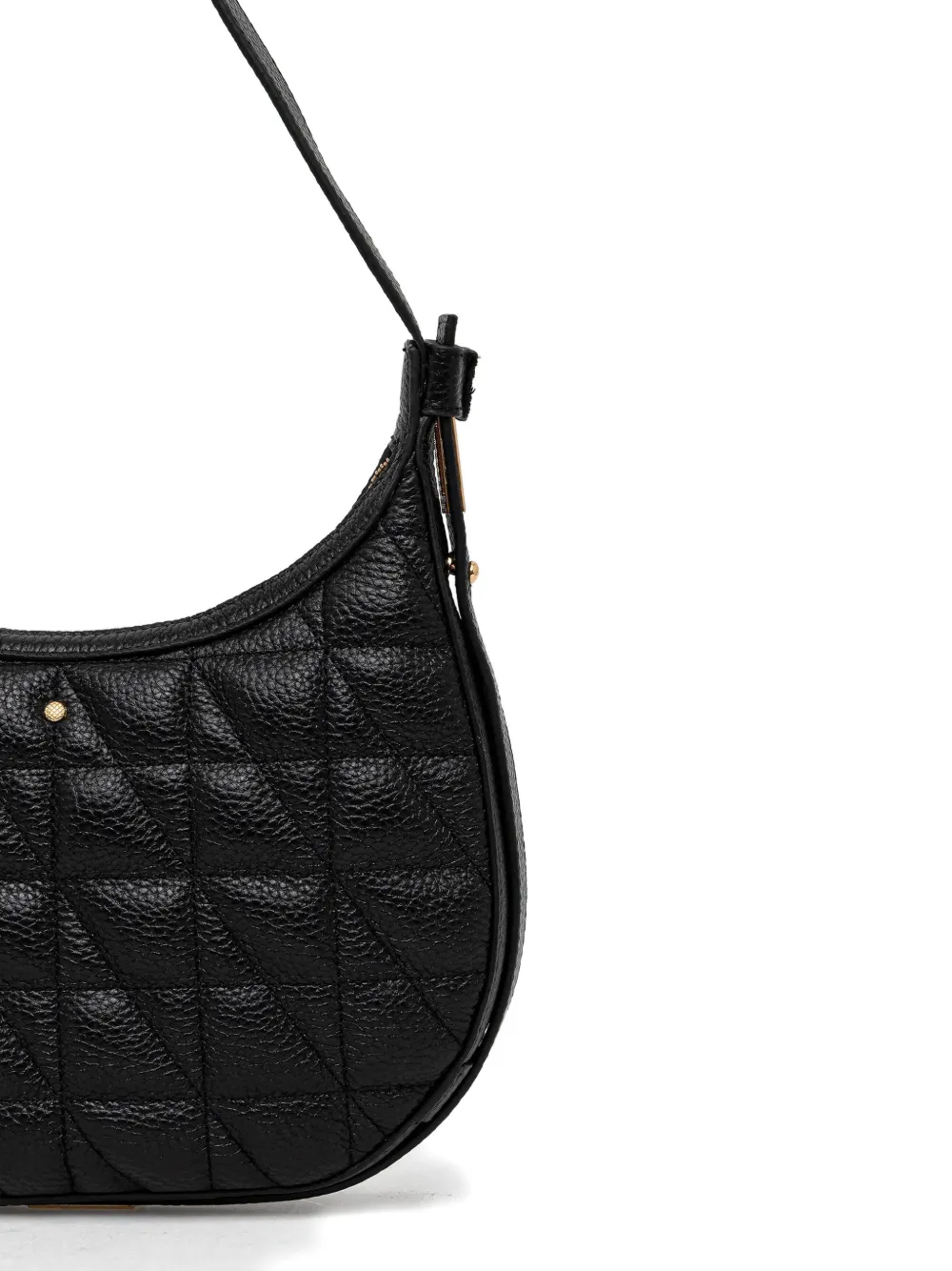 Geox Maryemy Quilted Zip-up Shoulder Bag In Black