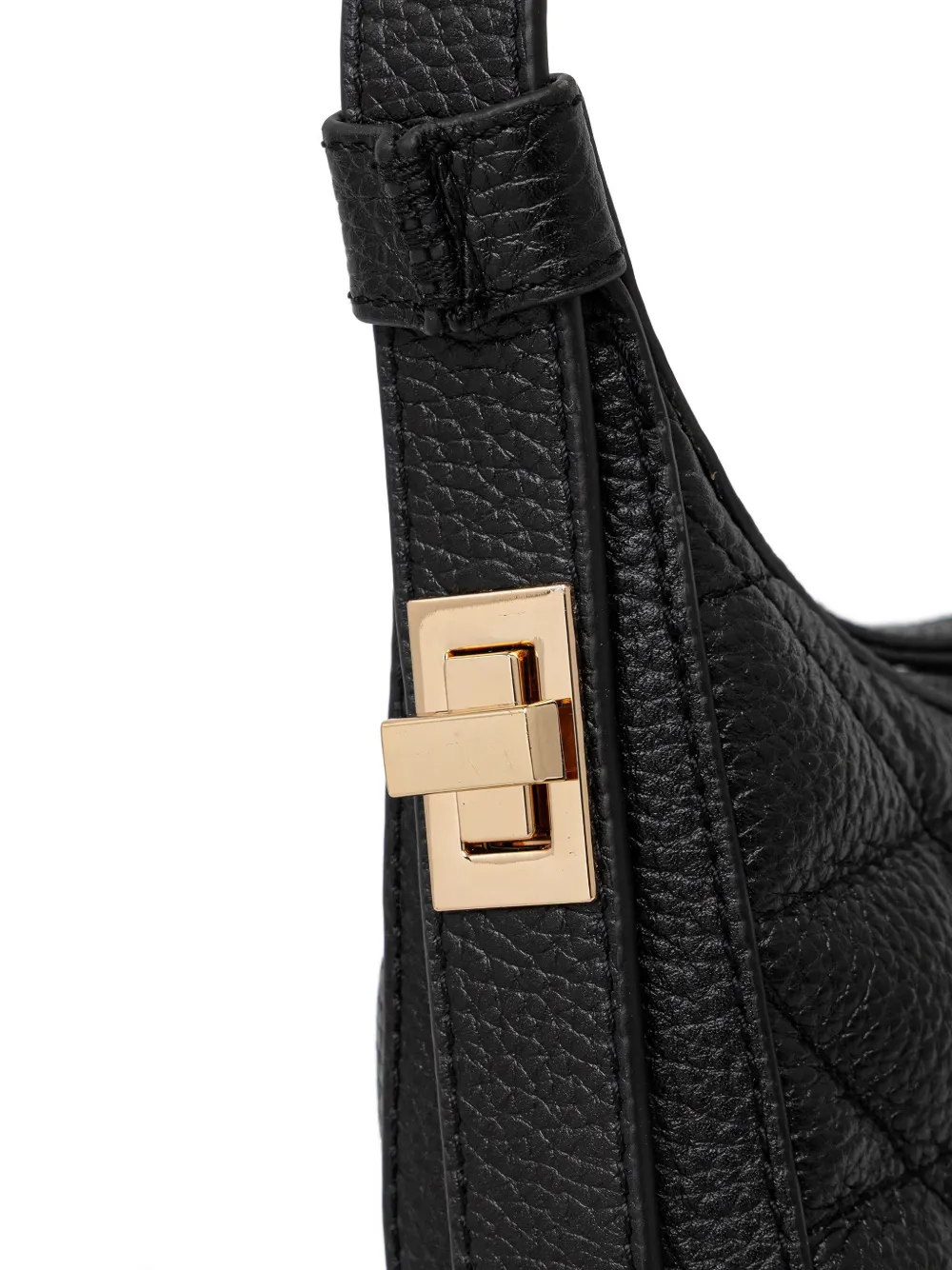 Geox Maryemy Quilted Zip-up Shoulder Bag In Black