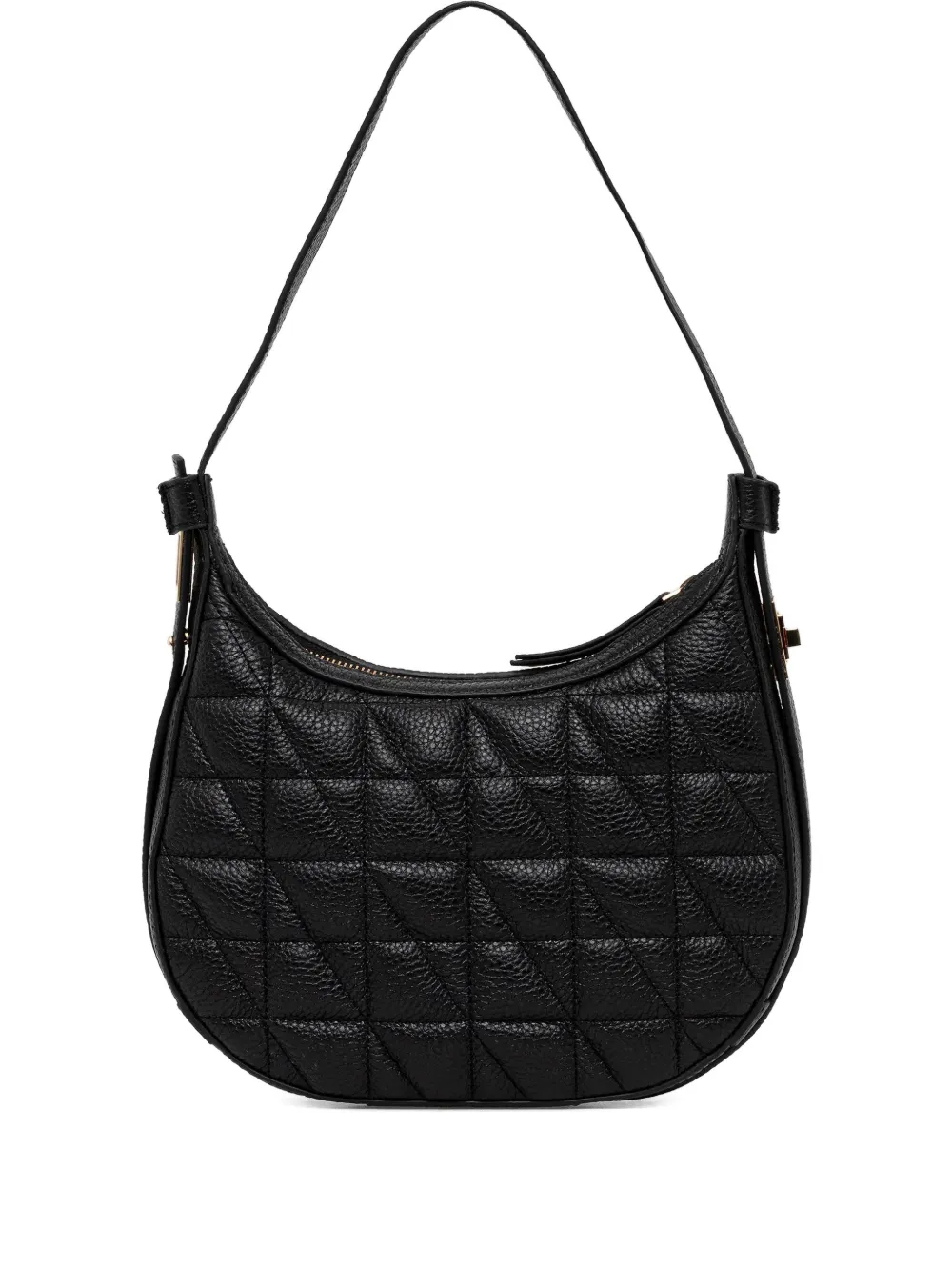 Geox Maryemy Quilted Zip-up Shoulder Bag In Black