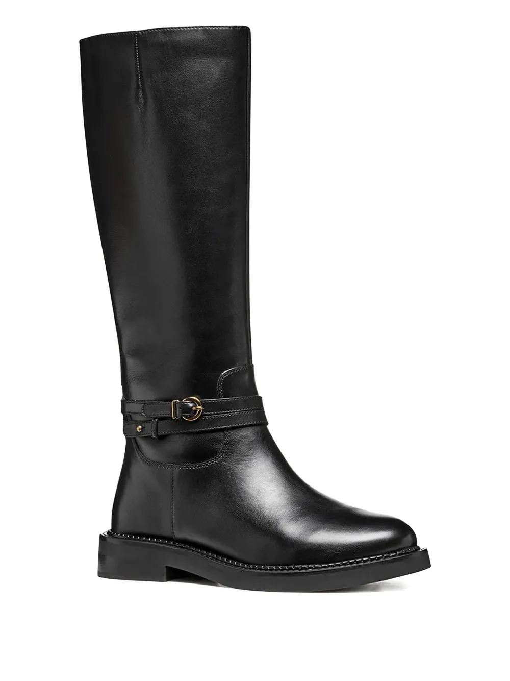 Geox 35mm Serilda Buckled Knee-high Boots In Black