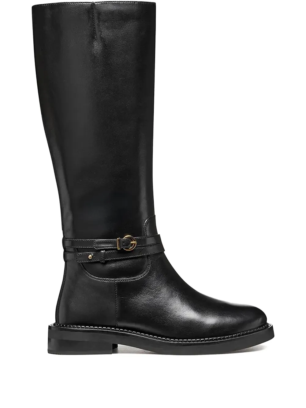 Geox 35mm Serilda buckled knee-high boots Zwart