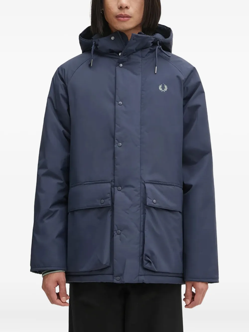 Fred Perry vadderad jacka med broderad logotyp | blå | Image 1