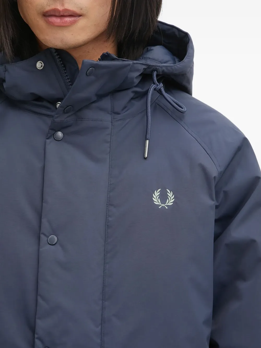 Fred Perry Gewatteerd jack met geborduurd logo Blauw