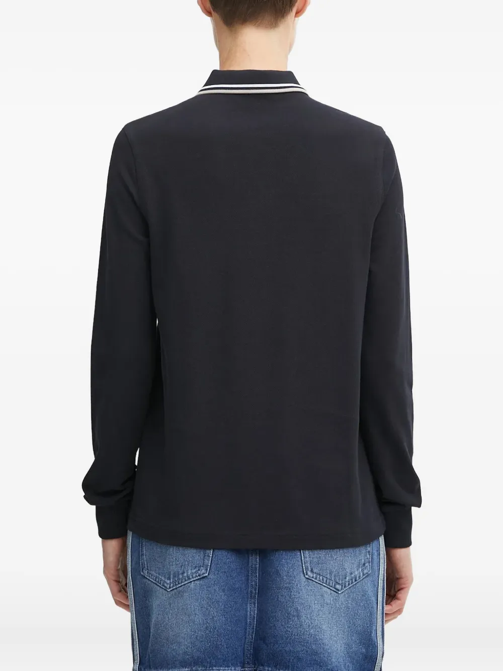 Fred Perry Logo-embroidered Polo Top In Black