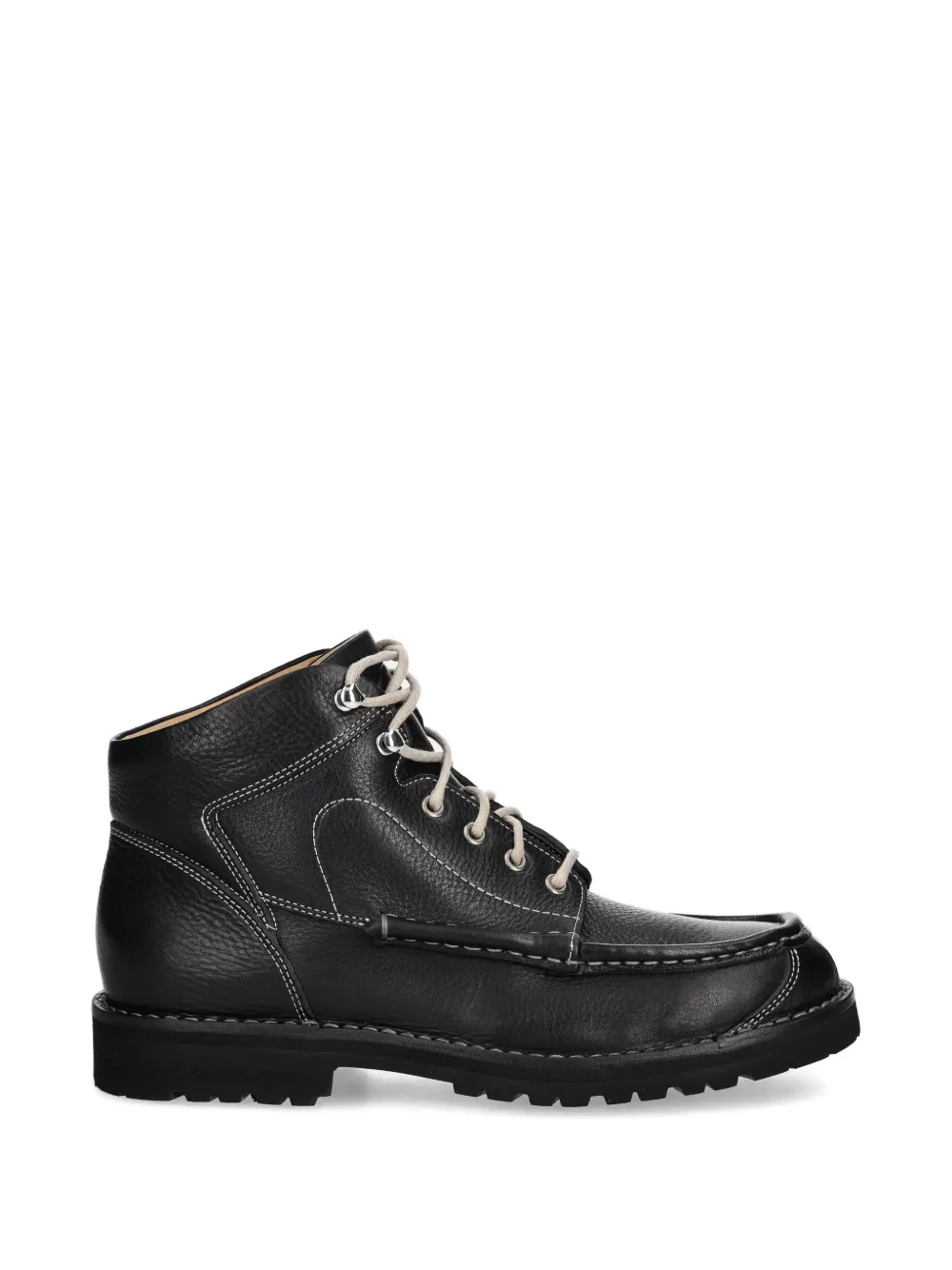 Fracap stitch detail lace-up boots - Nero