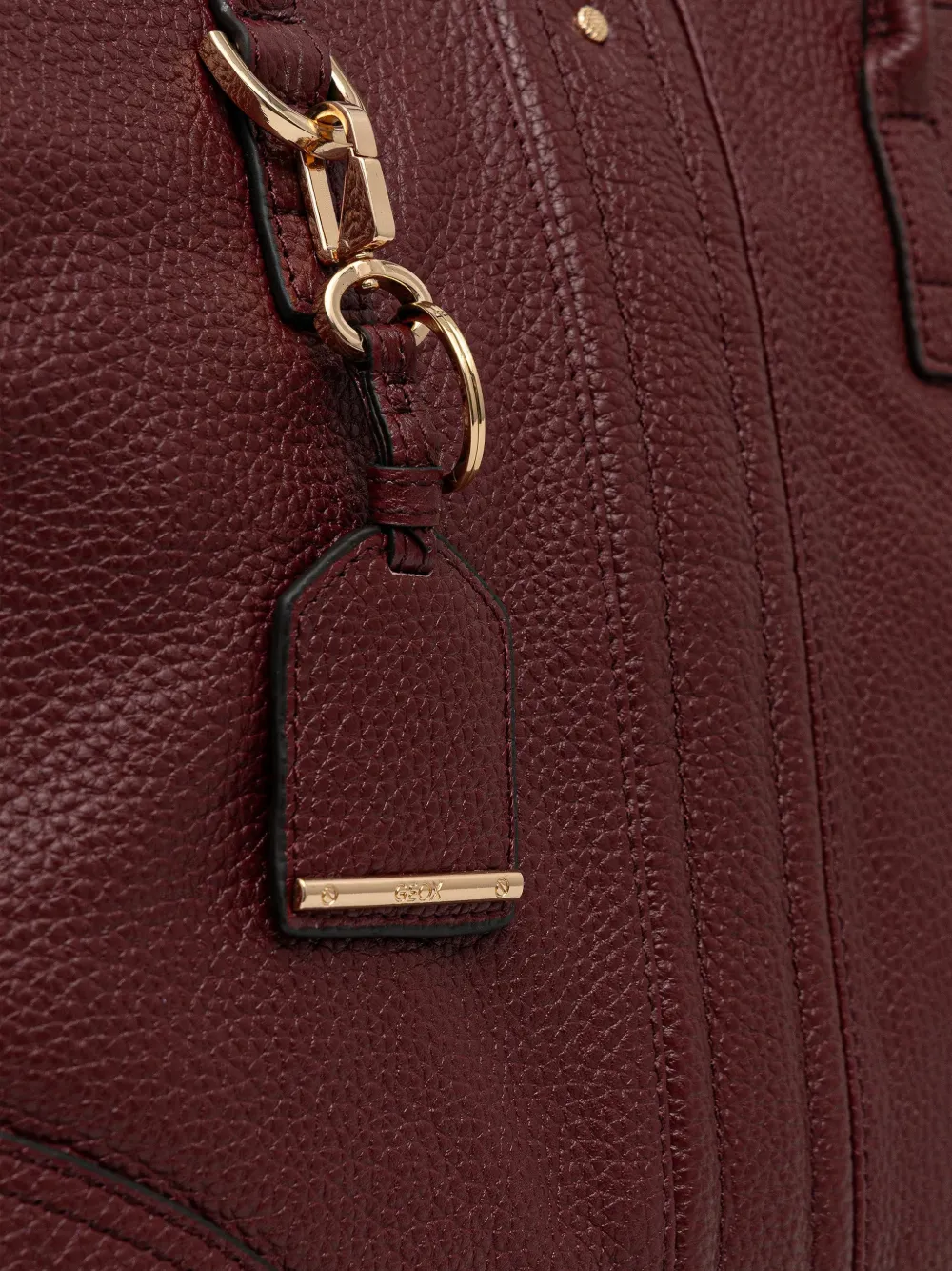 Geox Miereille Leather Tote Bag In Burgundy