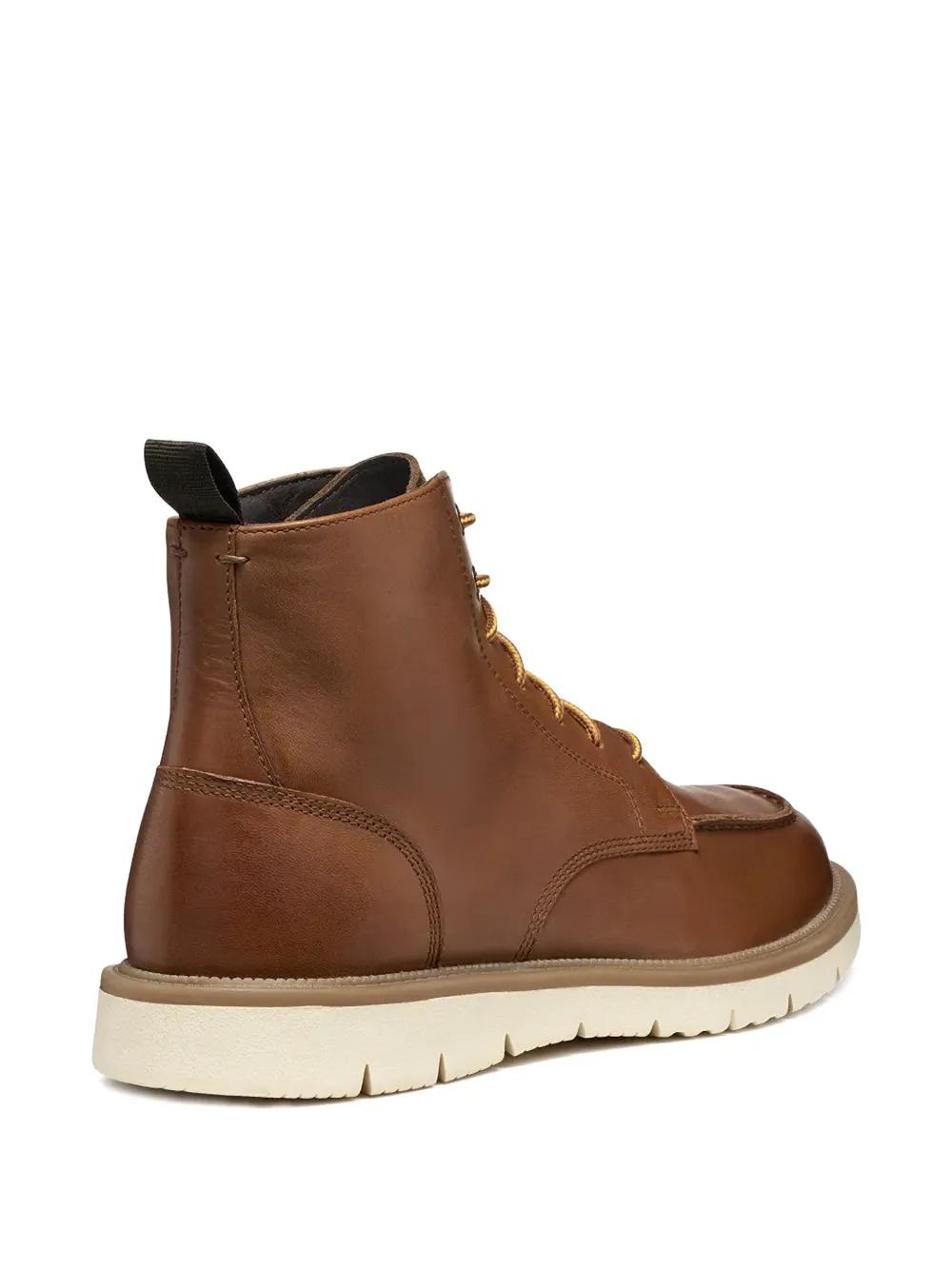 Geox Pove Lace-up Zip-up Boots In Brown