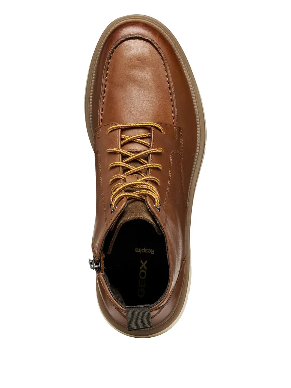 Geox Pove Lace-up Zip-up Boots In Brown