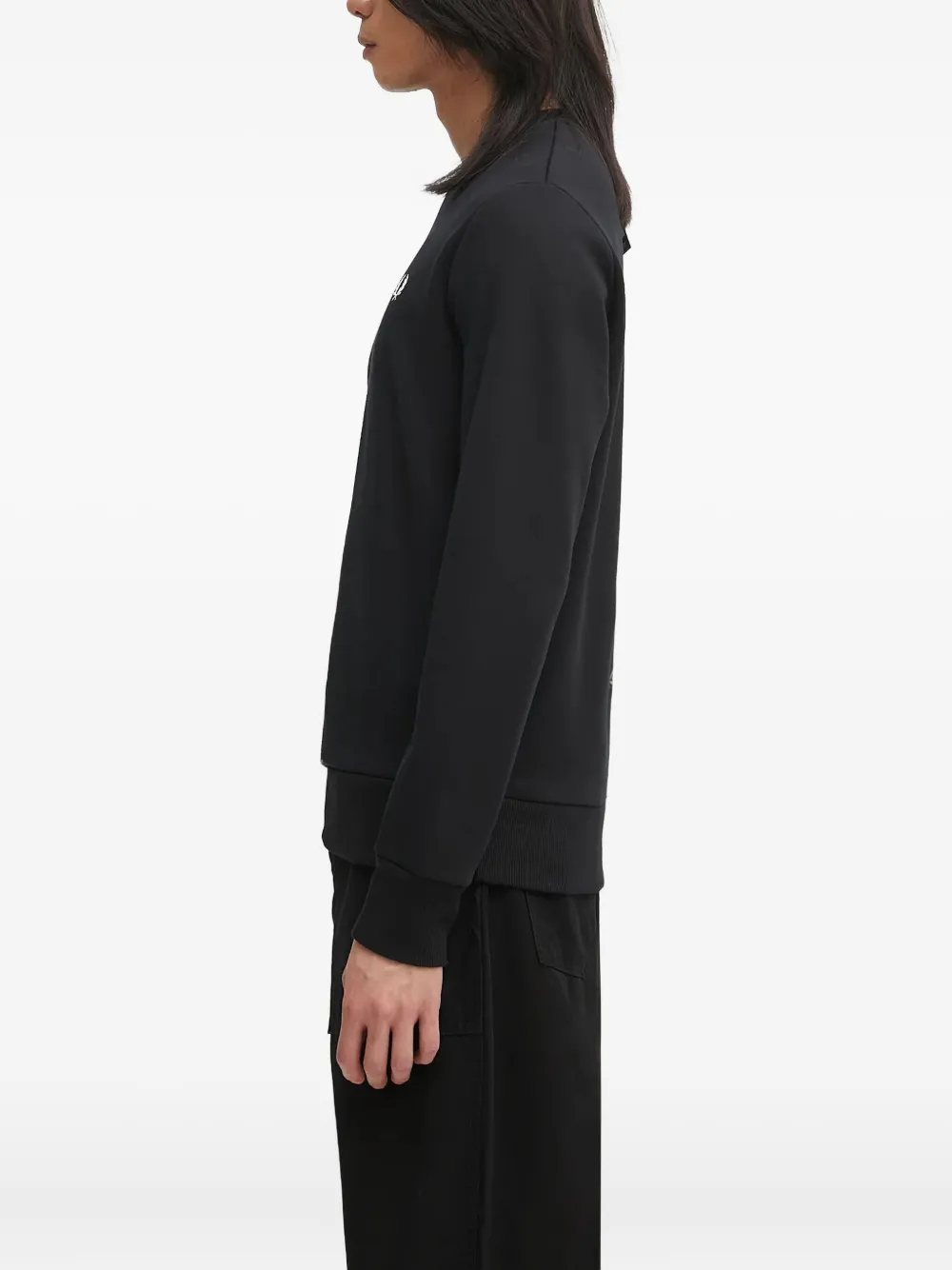 Fred Perry Sweater met geborduurd logo - Zwart