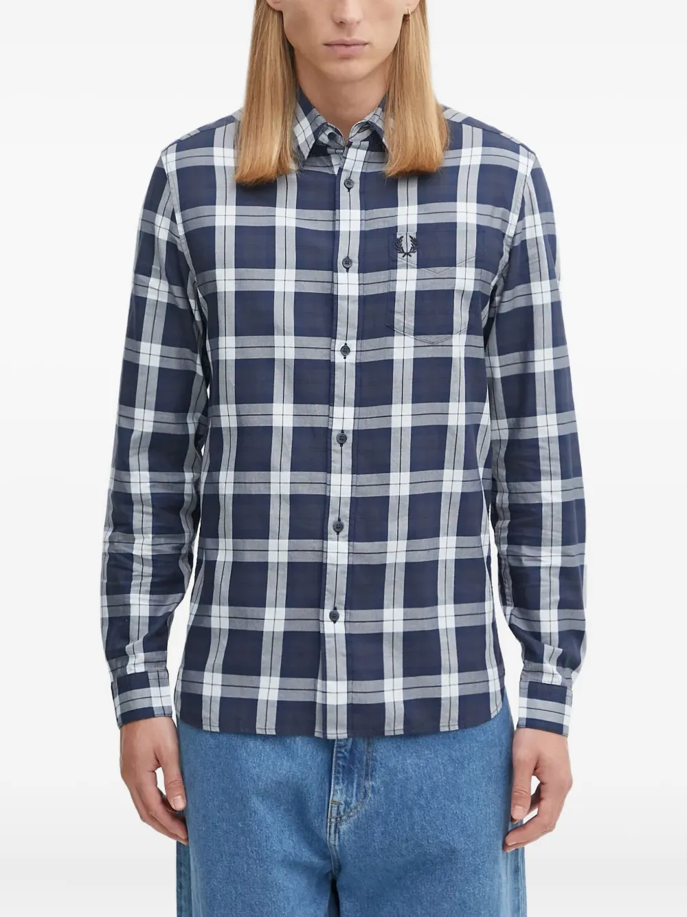 Fred Perry check-pattern shirt | Blue | Image 1