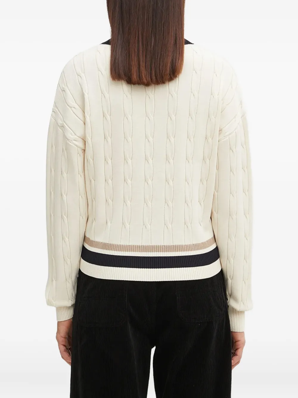 Fred Perry V-neck Sweater In Neutral