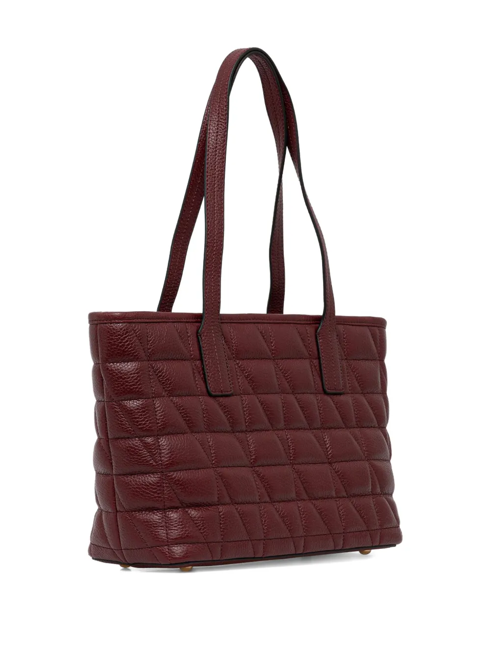 Geox Medium Gardren Quilted Leather Tote Bag In Burgundy