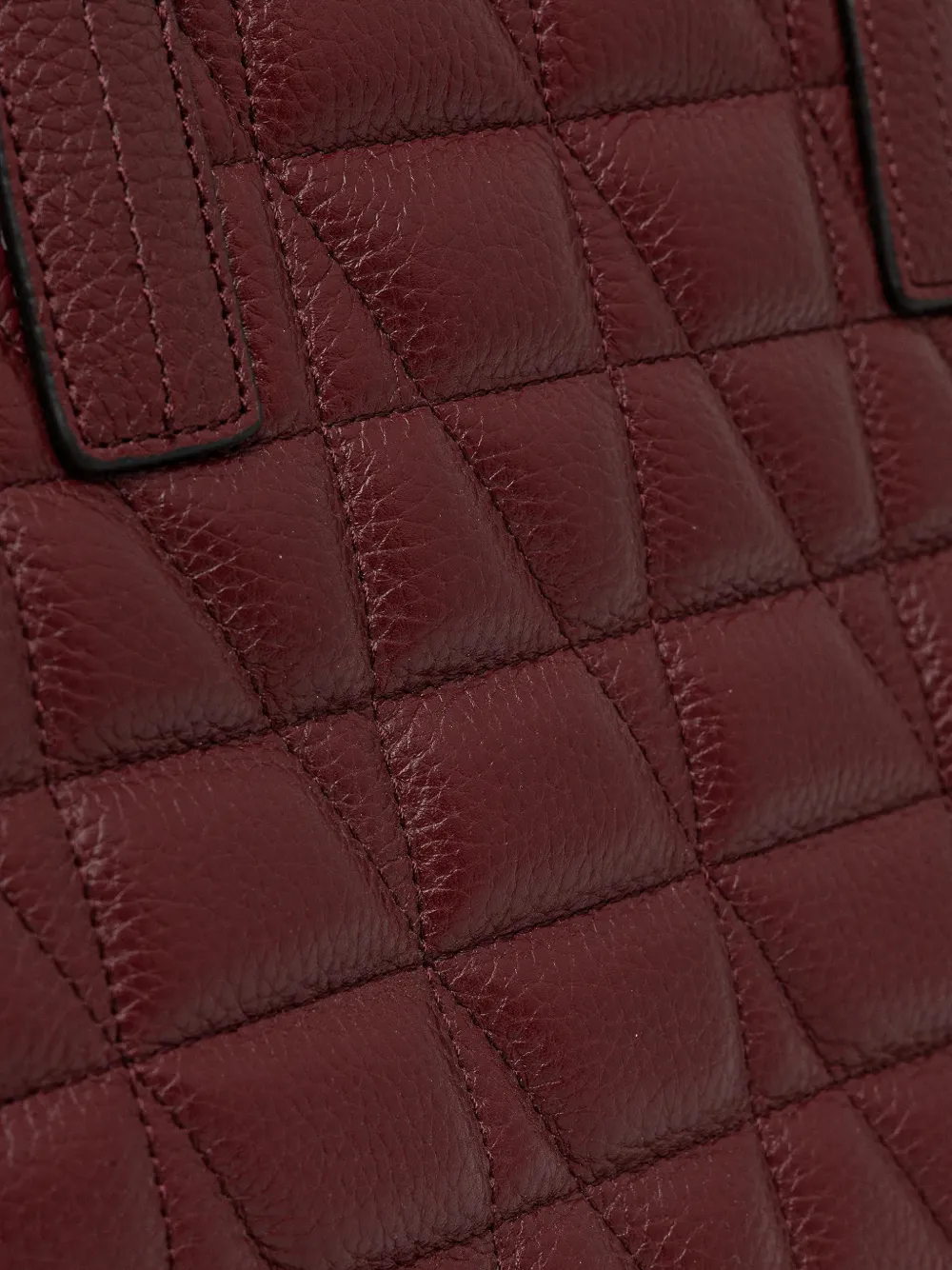 Geox Medium Gardren Quilted Leather Tote Bag In Burgundy