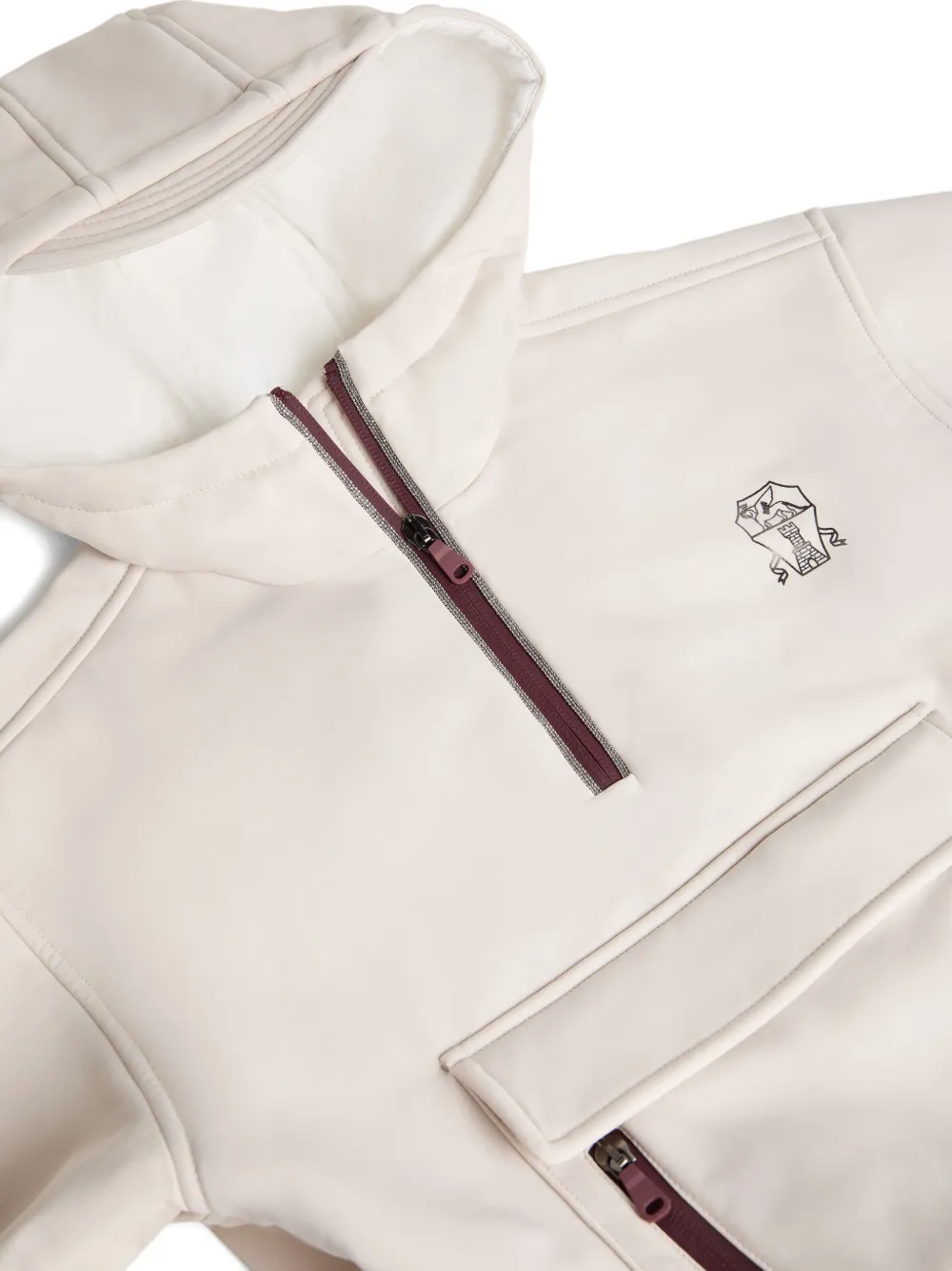 Brunello Cucinelli Kids Hoodie met rits Beige