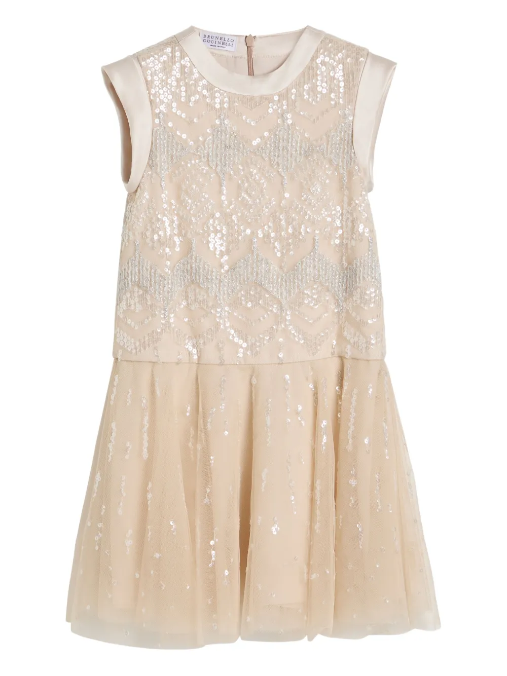 Brunello Cucinelli Kids Abito con paillettes - Toni neutri