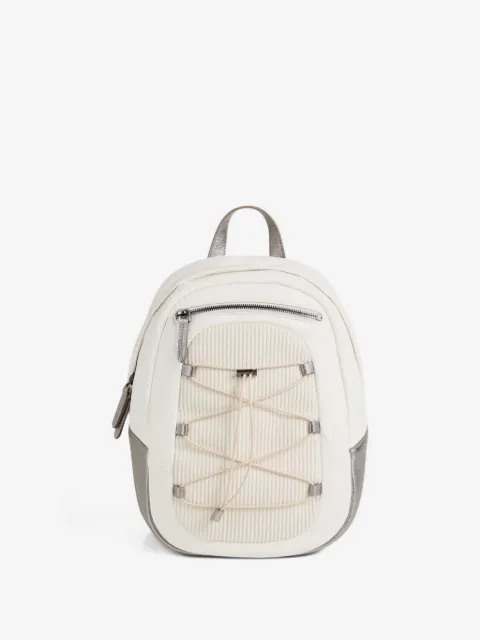Brunello Cucinelli Kids mochila de pana con cordones