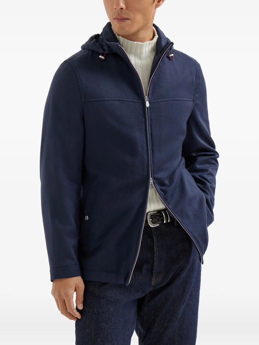 Brunello Cucinelli Jack met capuchon Blauw