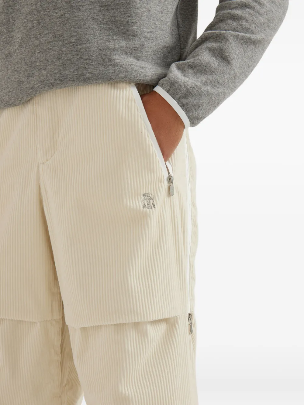 Brunello Cucinelli Ribfluwelen jumpsuit Beige