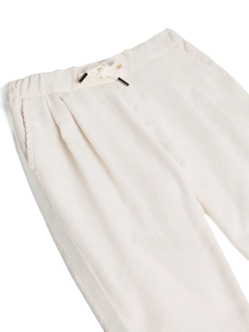 Brunello Cucinelli Kids Fluwelen broek met trekkoord Beige