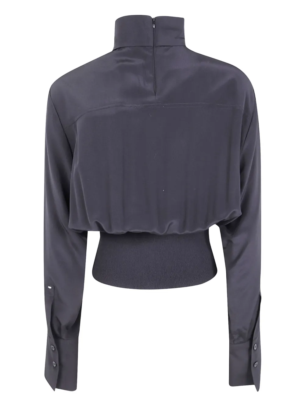 Sportmax long-sleeve high-neck blouse - Zwart