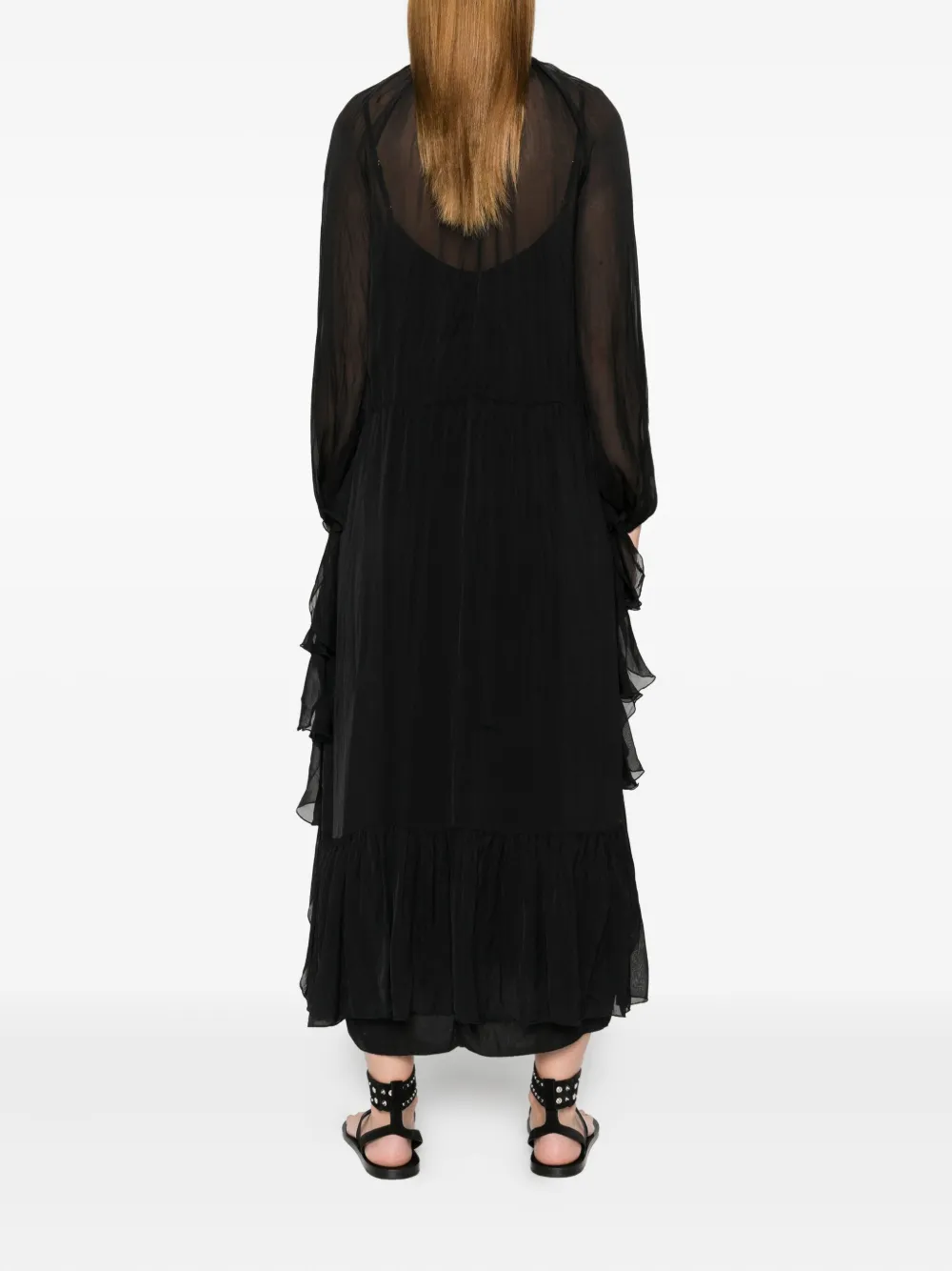 DIXIE Jurk met ruches Zwart
