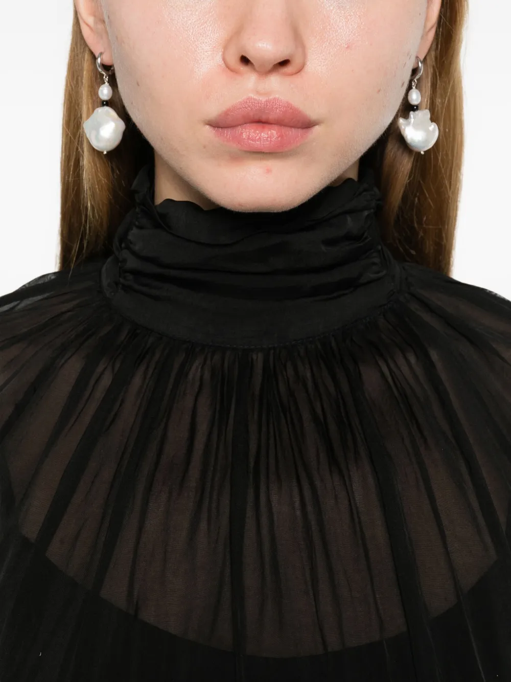 DIXIE Jurk met ruches Zwart