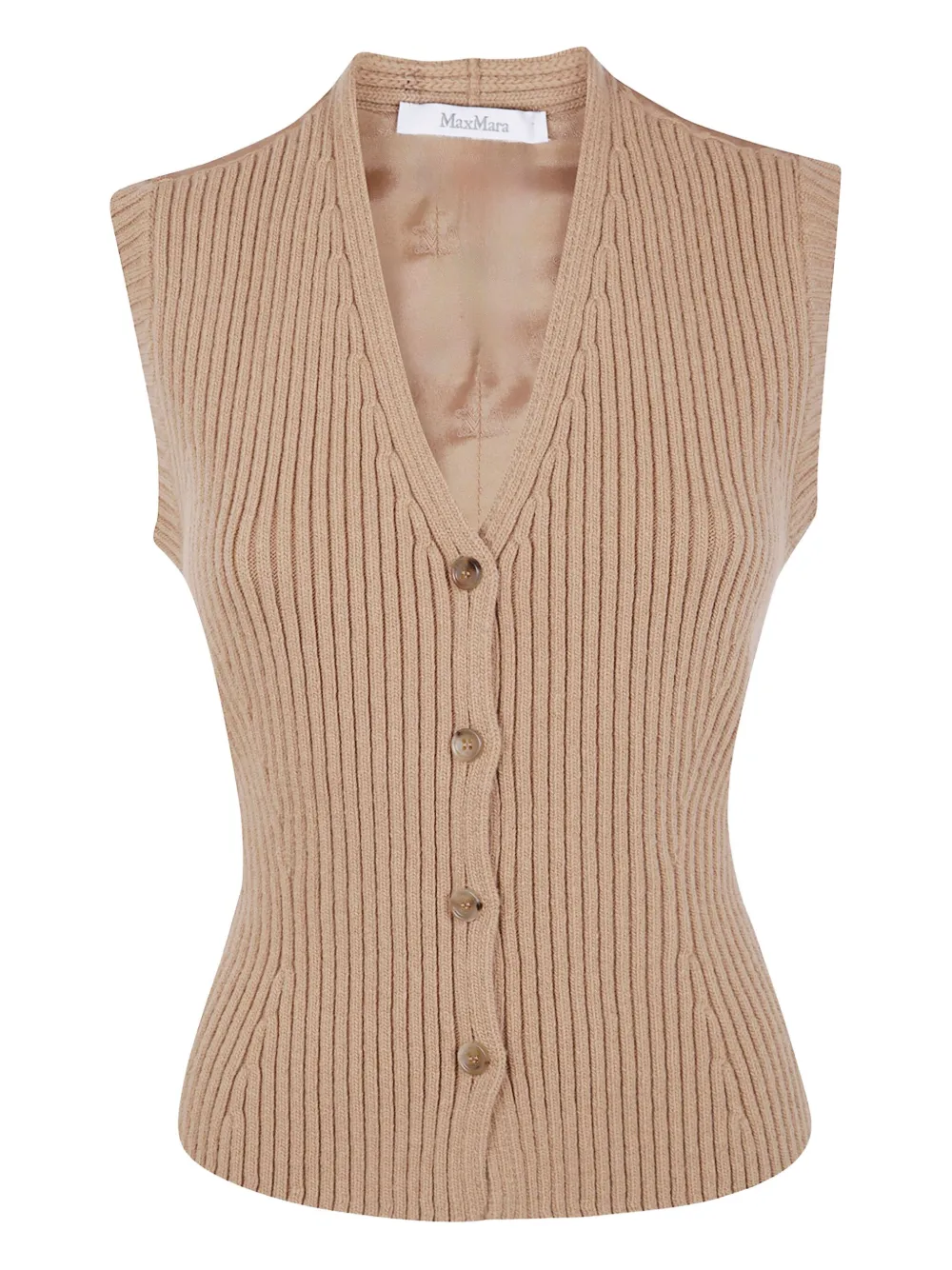 Max Mara Gerippte Bimba Weste In Brown