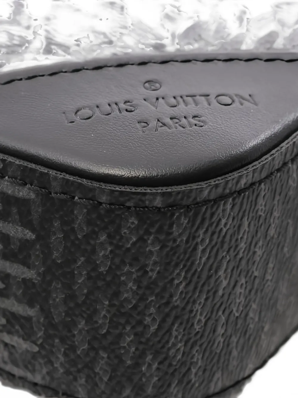 Pre-owned Louis Vuitton 1910s Trio Messenger Damier Graphite Canvas Shoulder Bag In Black
