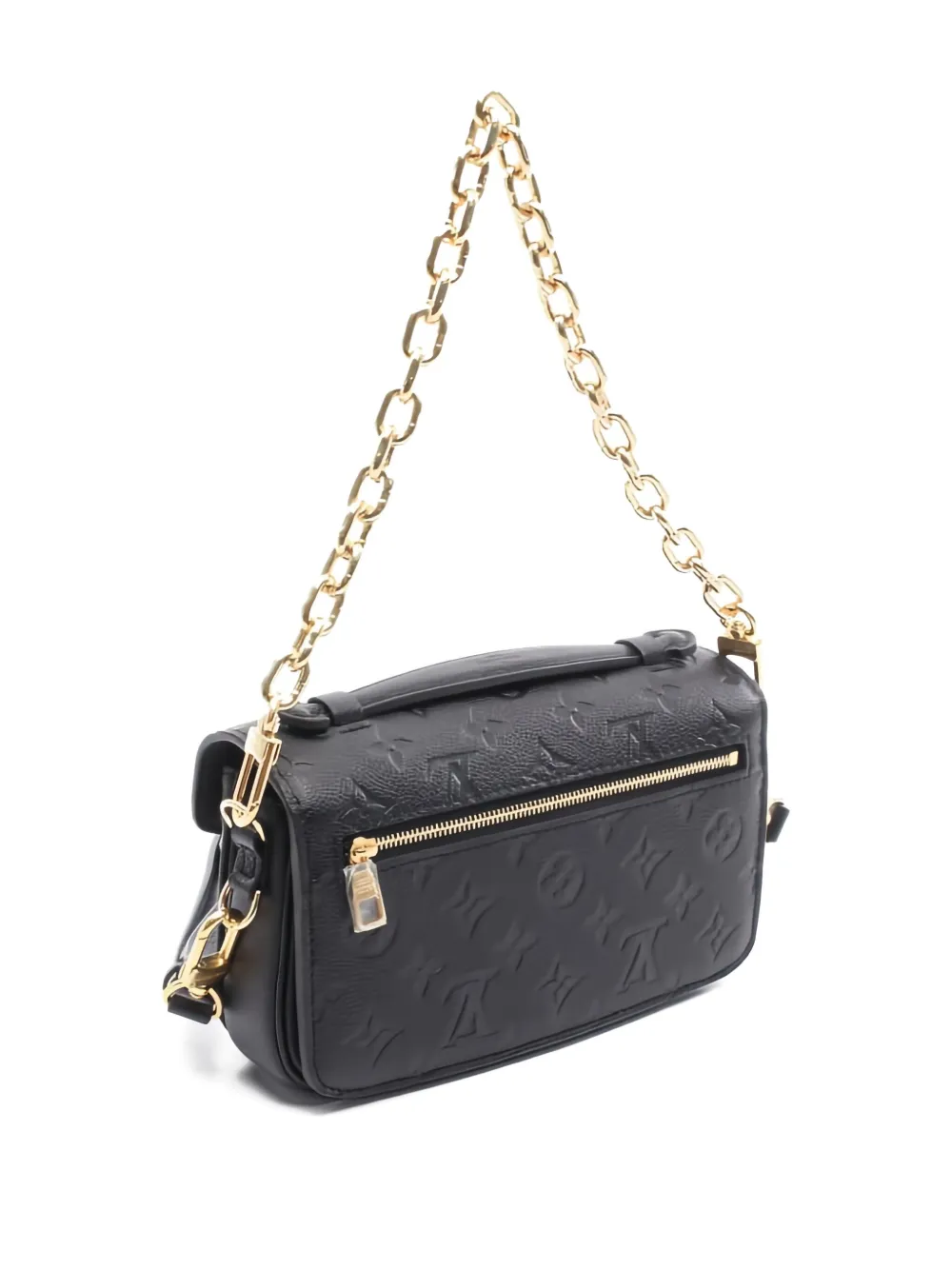 Pre-owned Louis Vuitton Métis Monogram-empreite Cross Body Bag In Black