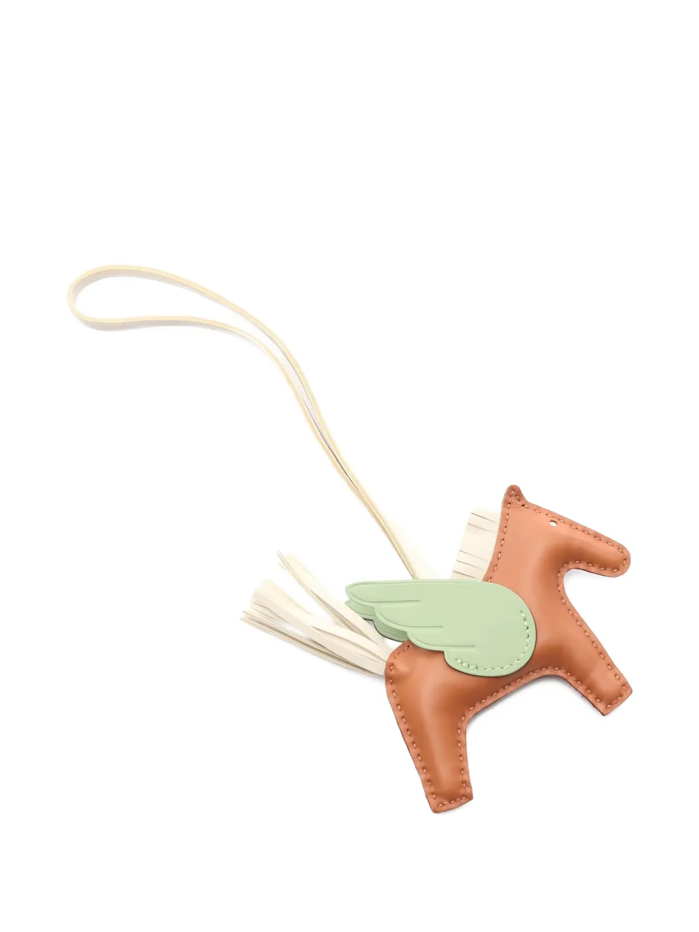 Pre-owned Hermes Pegasus Rodeo Bag Charm In Brown