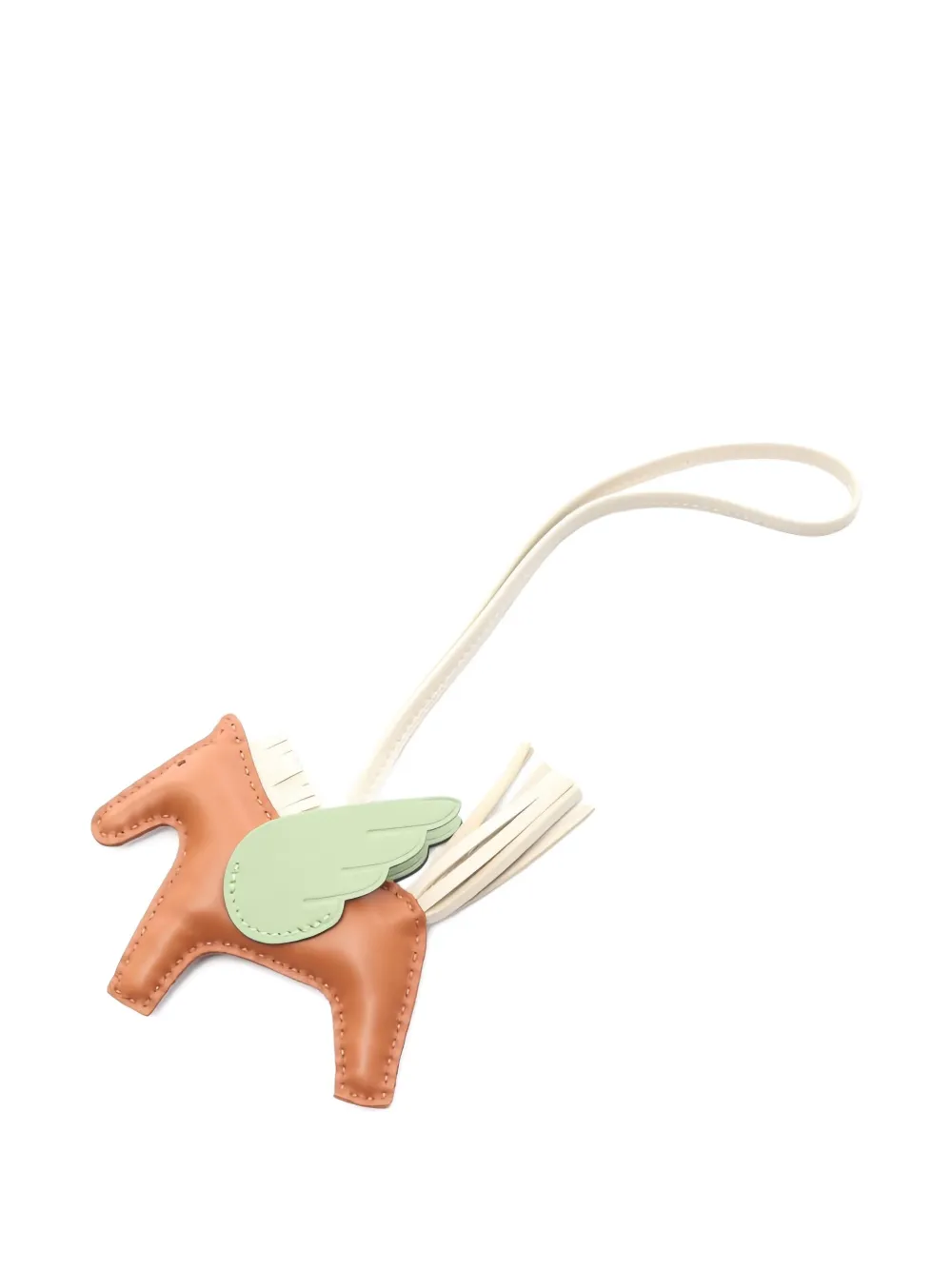 Pre-owned Hermes Pegasus Rodeo Bag Charm In Brown