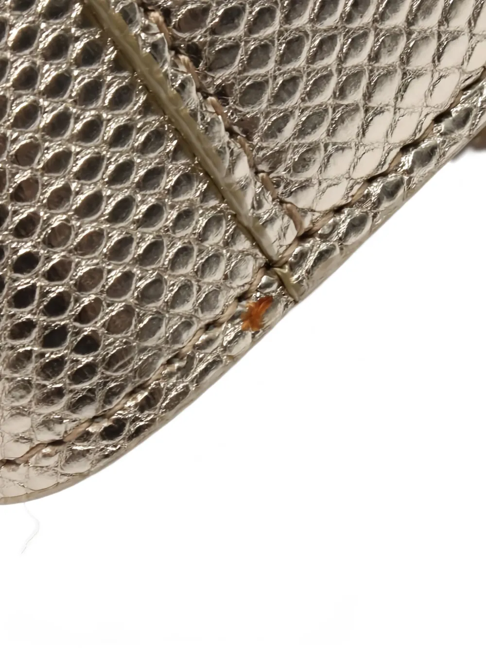 Pre-owned Bvlgari 2010s Python Effect Leather Tote Bag In Gold