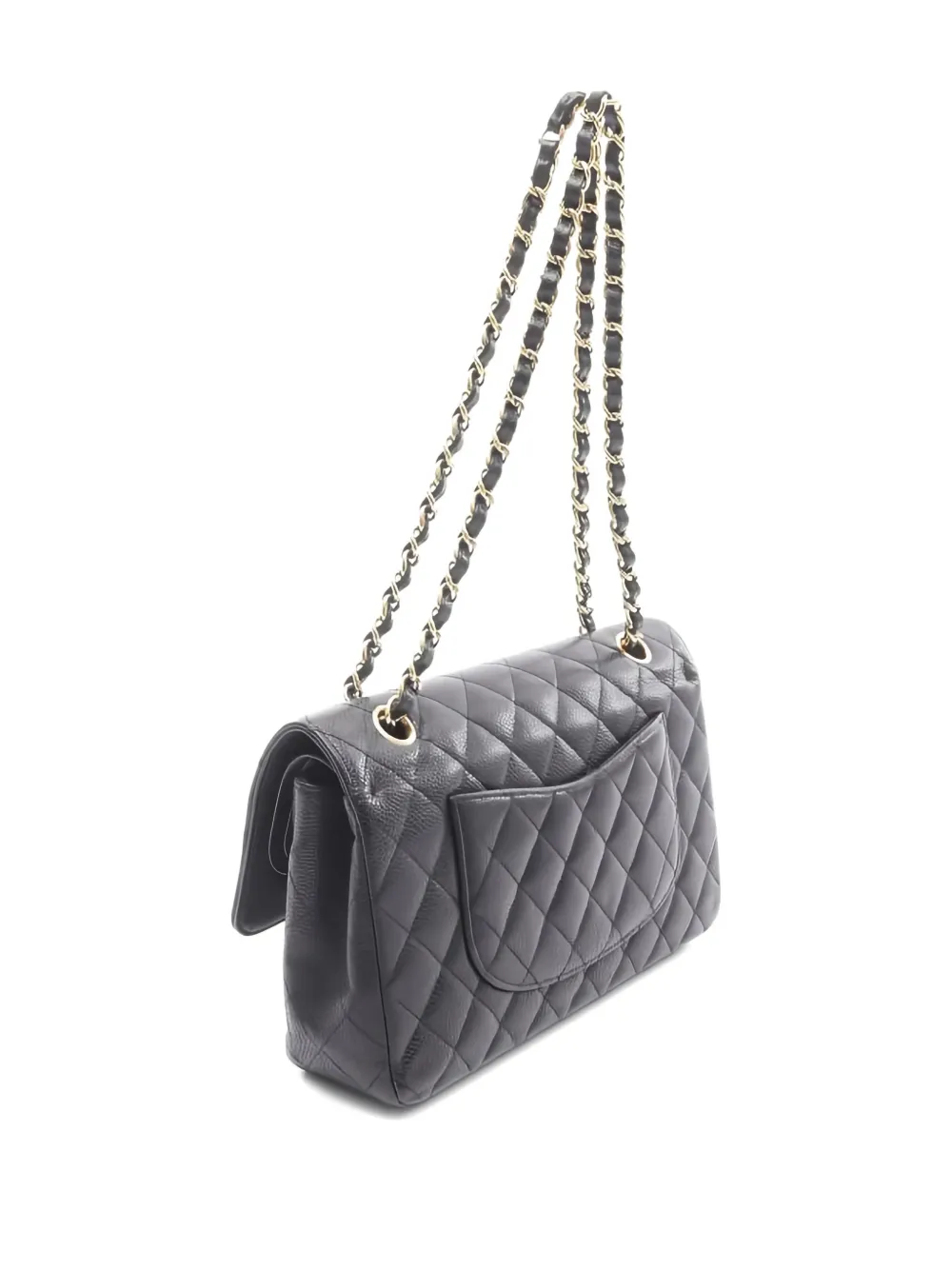 Pre-owned Chanel Double Flap Shoulder Strap In Black