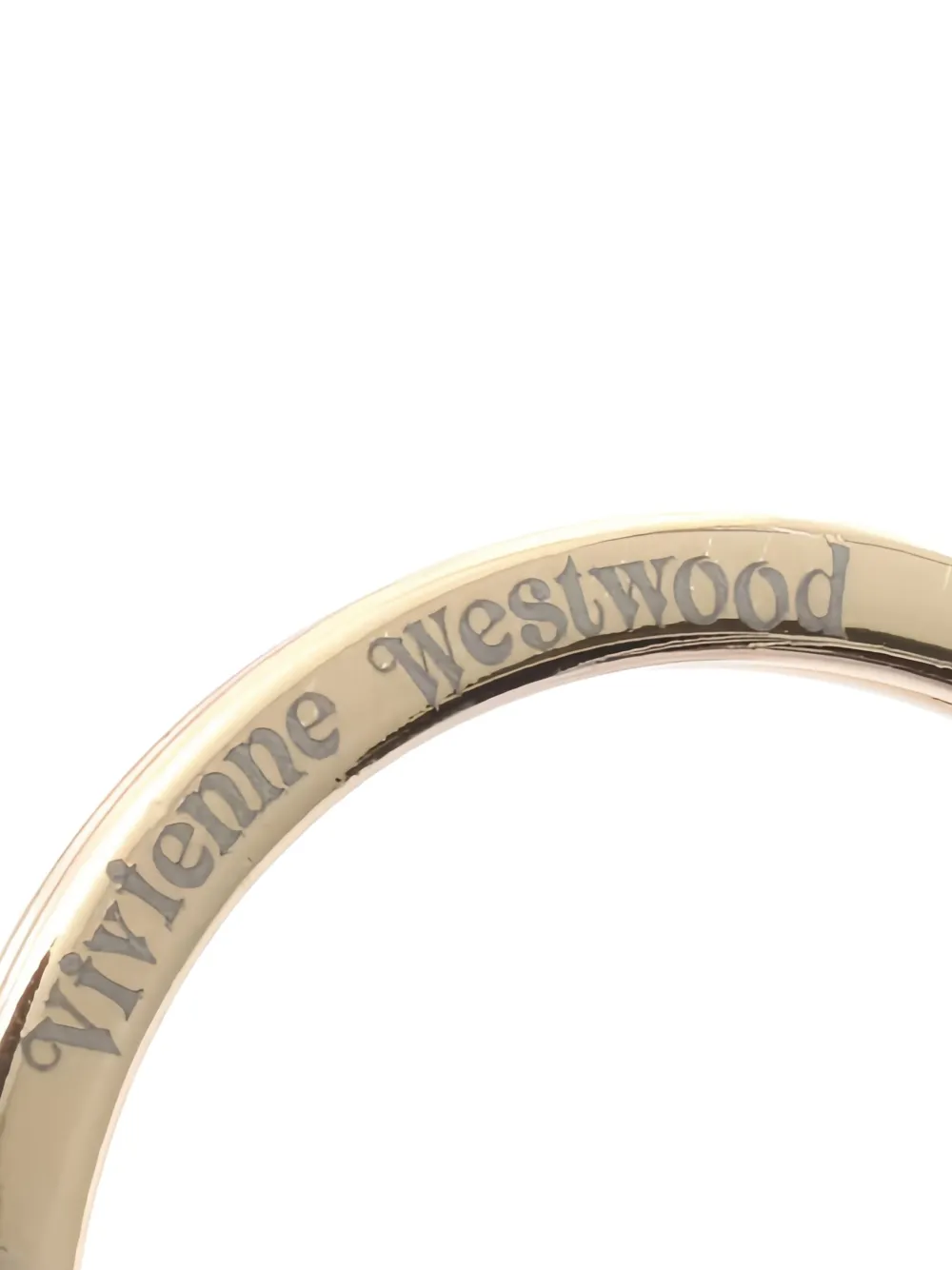 Pre-owned Vivienne Westwood Orb Leather Keyring In Gold
