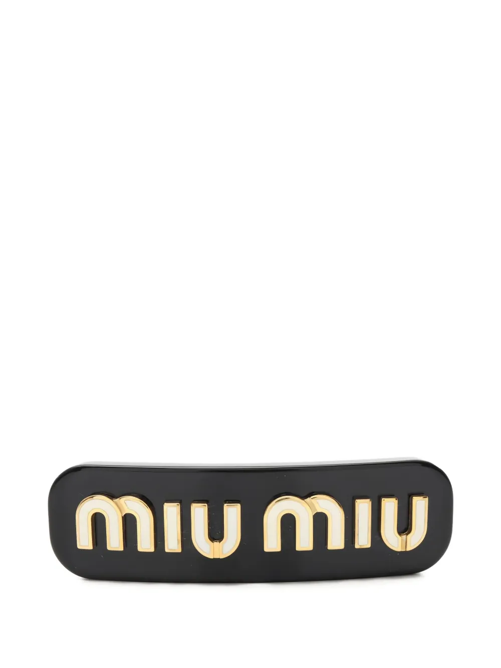 Pre-owned Miu Miu Logo-lettering Hair Clip In Black