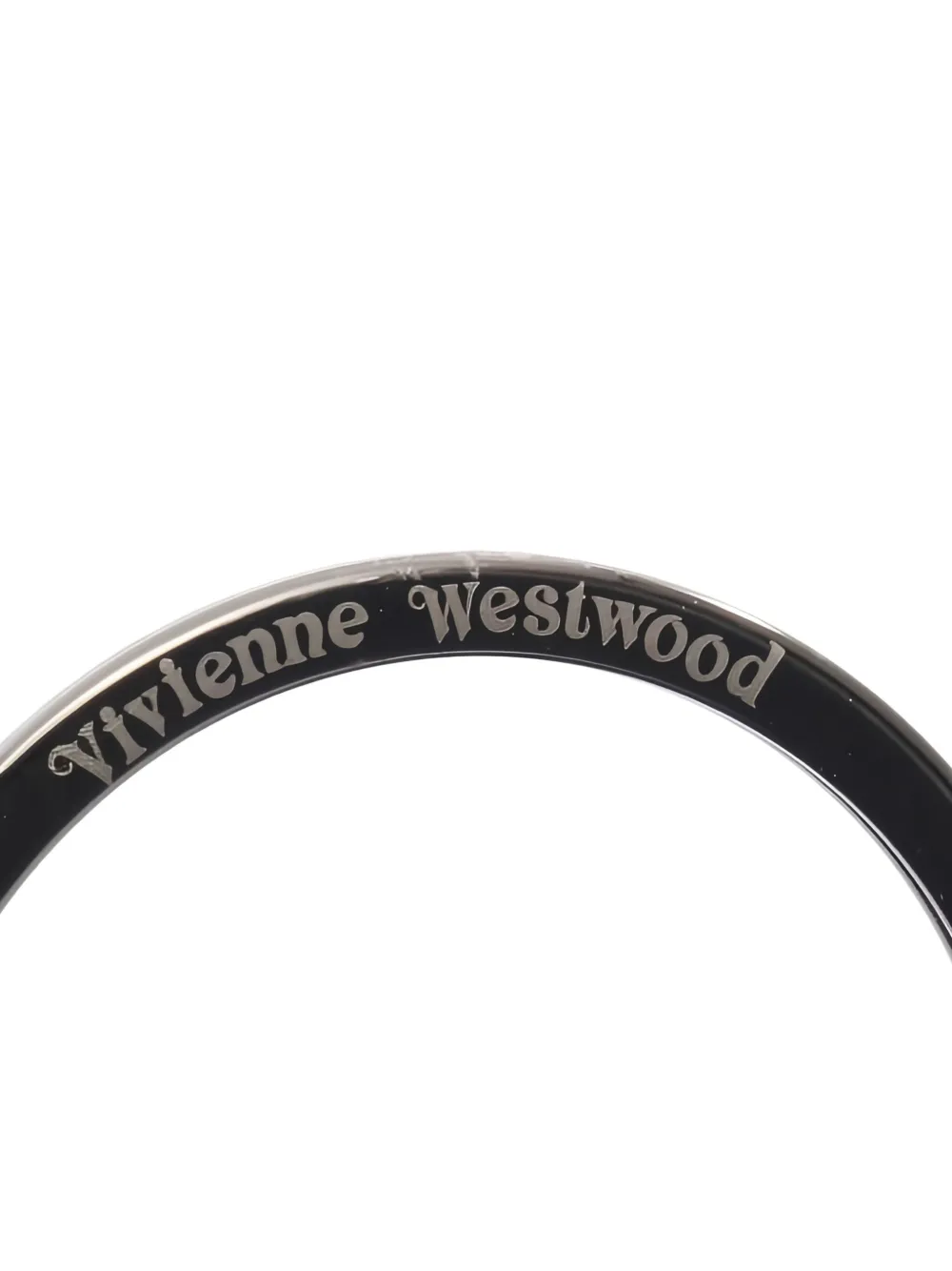 Pre-owned Vivienne Westwood 2020s Orb Leather Keyring In Silver