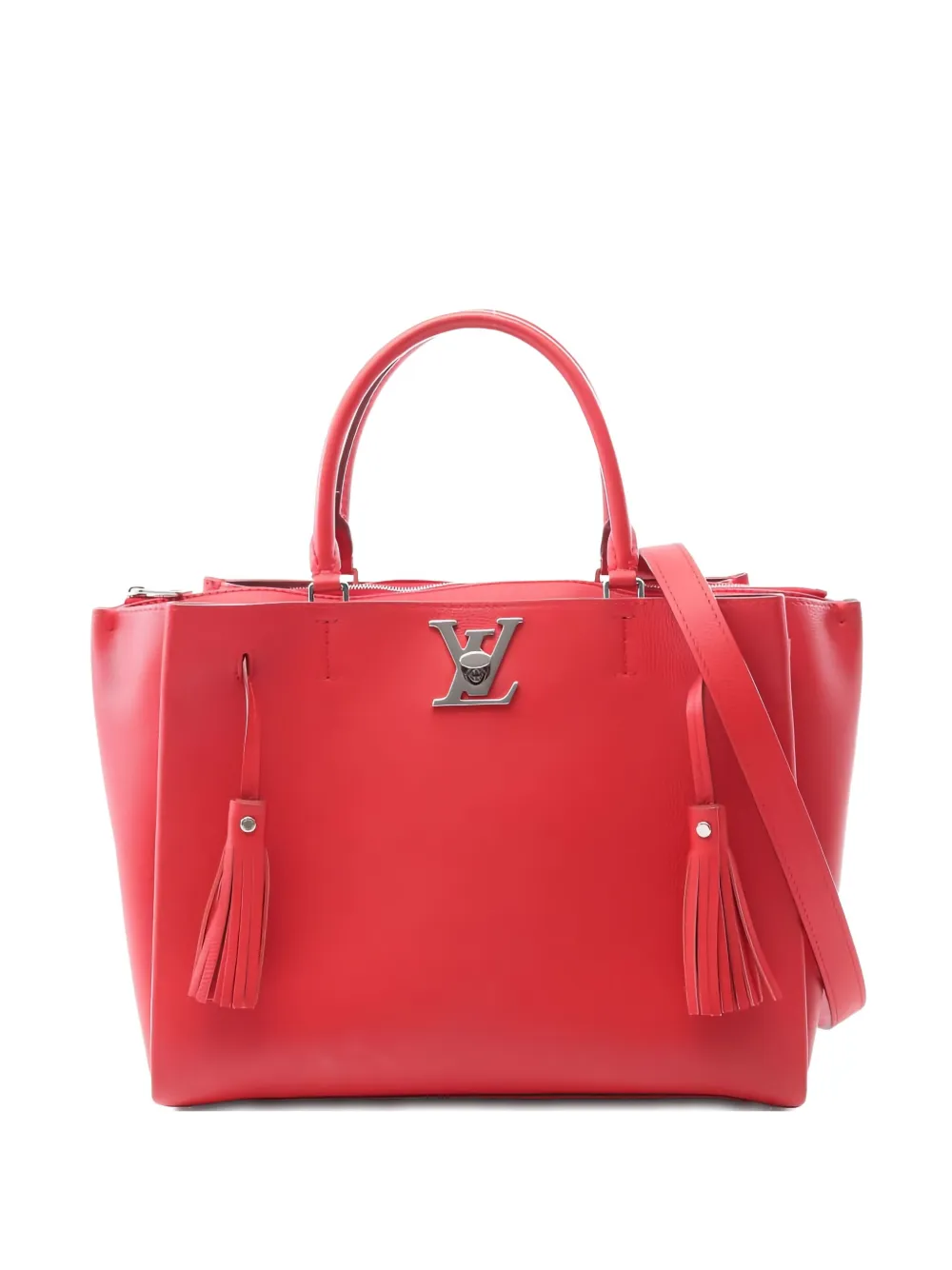 Louis Vuitton Pre-Owned 2017 tassel-detail logo tote bag - レッド Louis Vuitton Pre-Owned 2017 tassel-detail logo tote bag - レッド