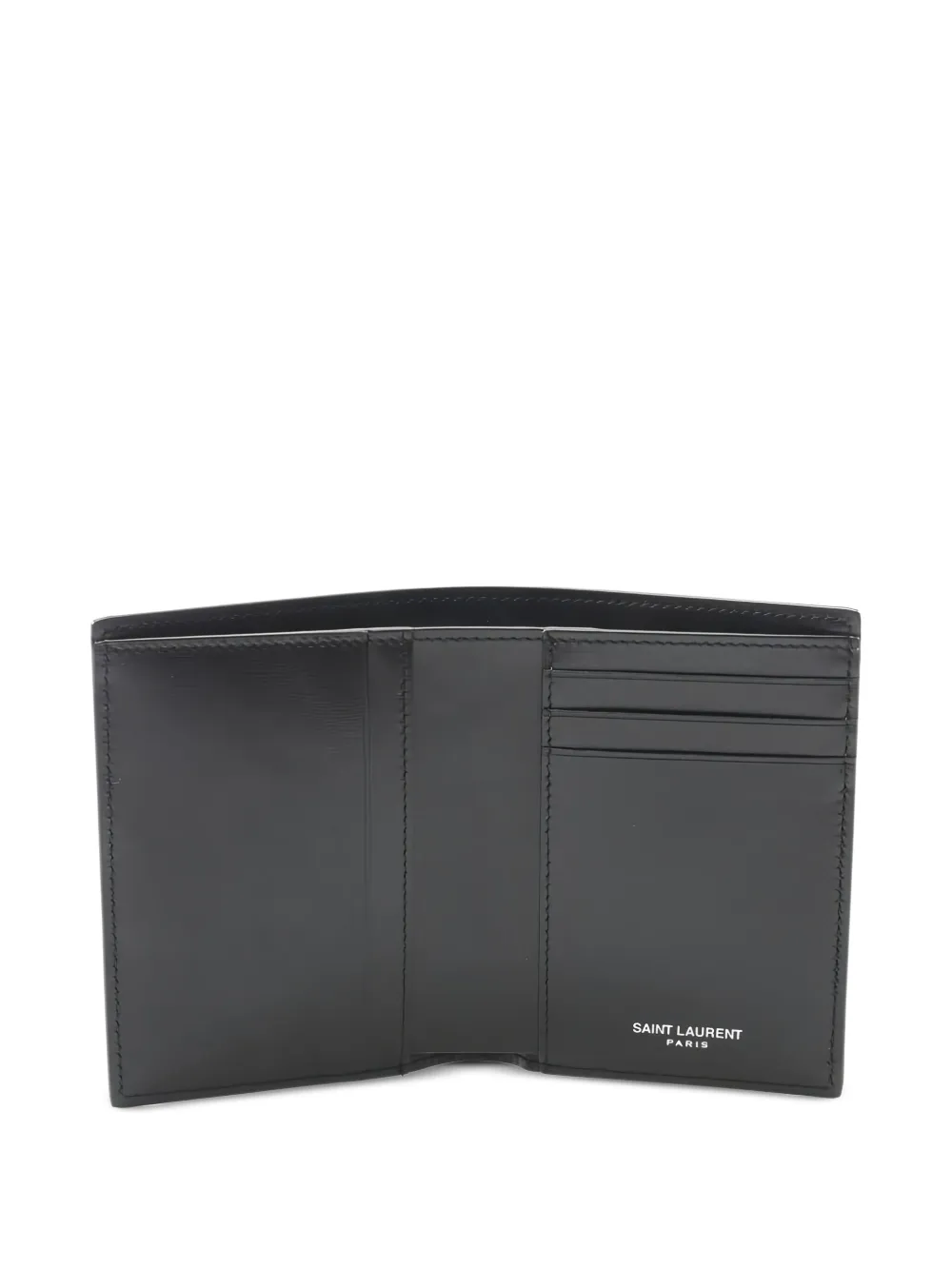 Saint Laurent Pre-Owned 2020s Cassandre leren portemonnee Zwart