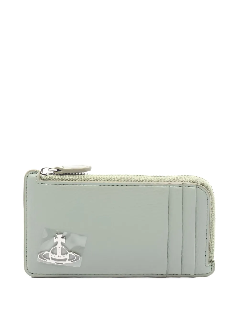 Vivienne Westwood Pre-Owned 2020s logo-plaque leather wallet | Green | Image 1
