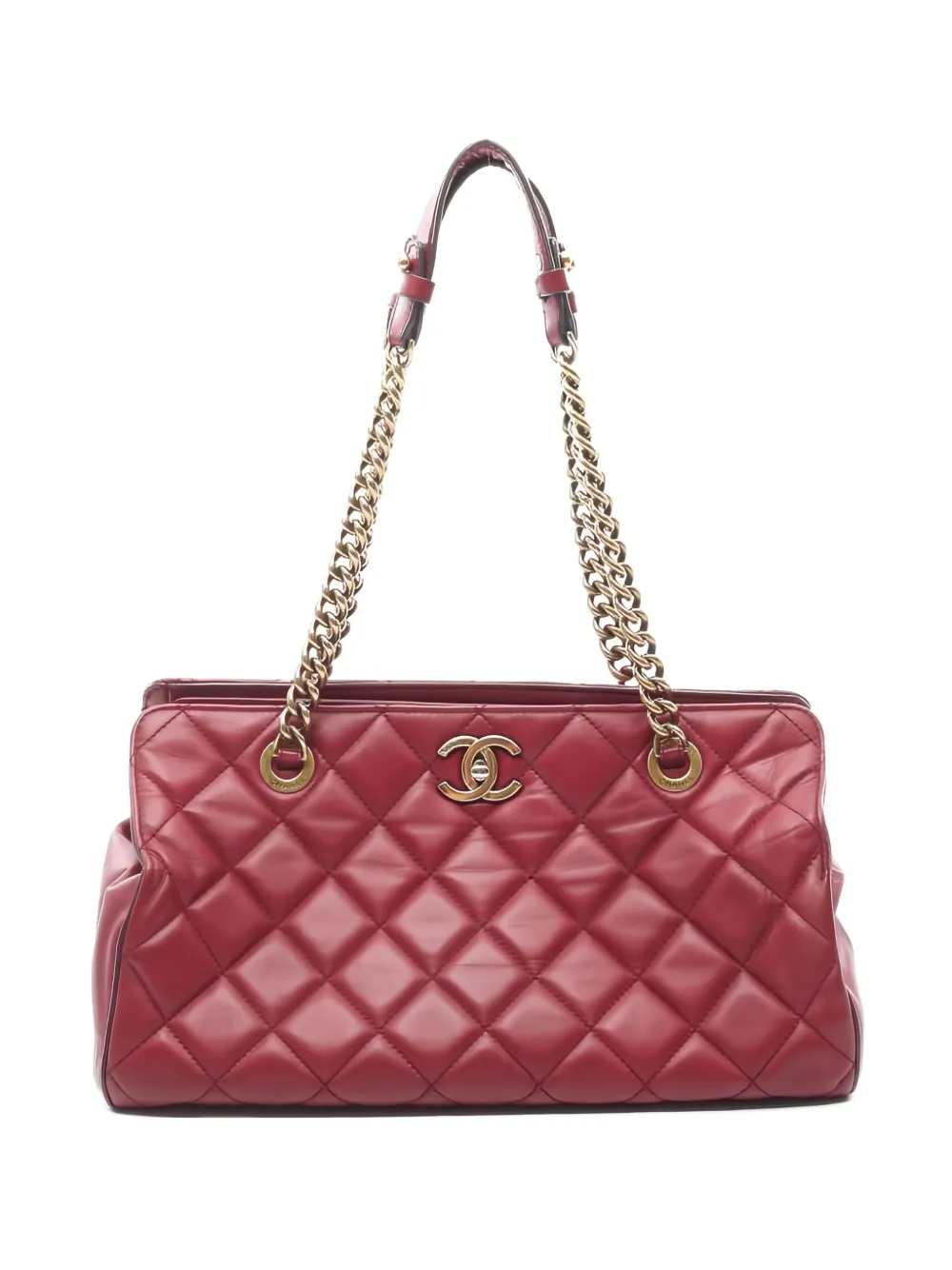 CHANEL Pre-Owned 2012-2013 Matelassé chain leather shoulder bag - レッド CHANEL Pre-Owned 2012-2013 Matelassé chain leather shoulder bag - レッド
