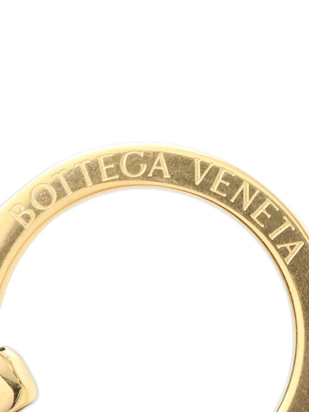 Pre-owned Bottega Veneta Intrecciato Key Ring In Gold